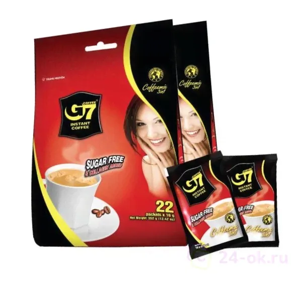 Вьетнамский растворимый кофе G7 4 в 1 Collagen & Sugar Free-0